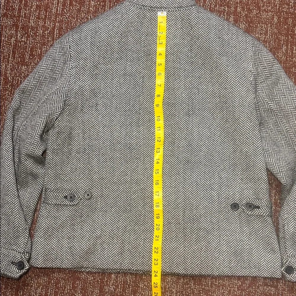 Lauren Ralph Lauren houndstooth zip boxy crop moto style wool alpaca jacket 12 - Picture 14 of 15